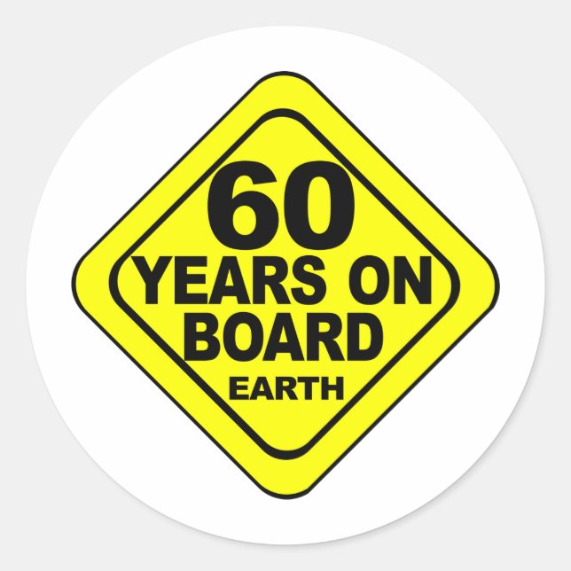 Sticker Rond Anniversaire 60 ans (Devant)