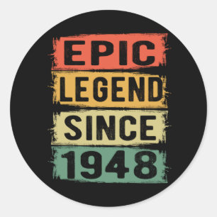Sticker Rond anniversaire âgé de 73 ans 1948 Légende épique 74e