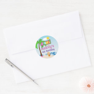 Sticker Rond Anniversaire Aloha Luau