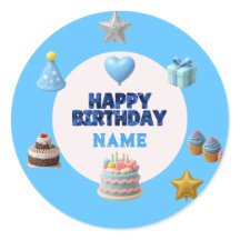 Anniversaire Bleu Personnalisé