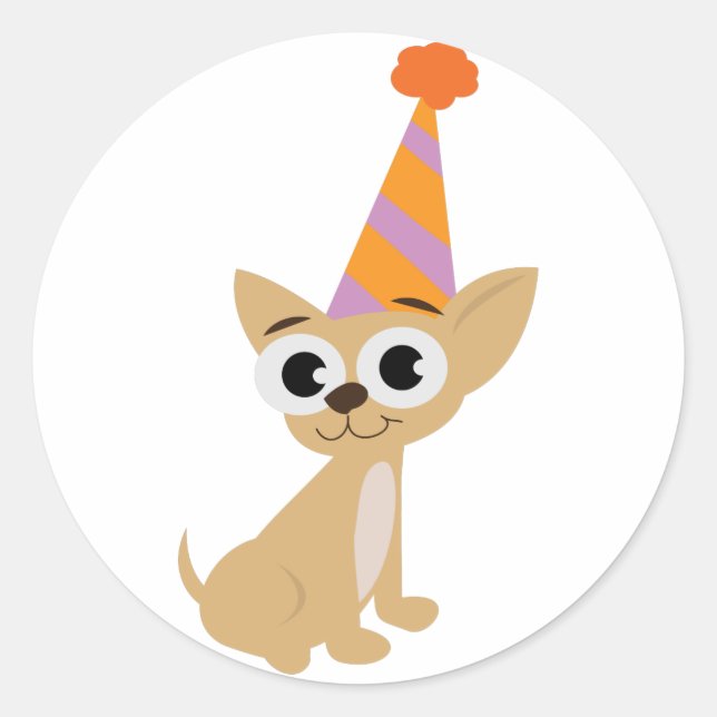 Sticker Rond Anniversaire Chihuahua (Devant)