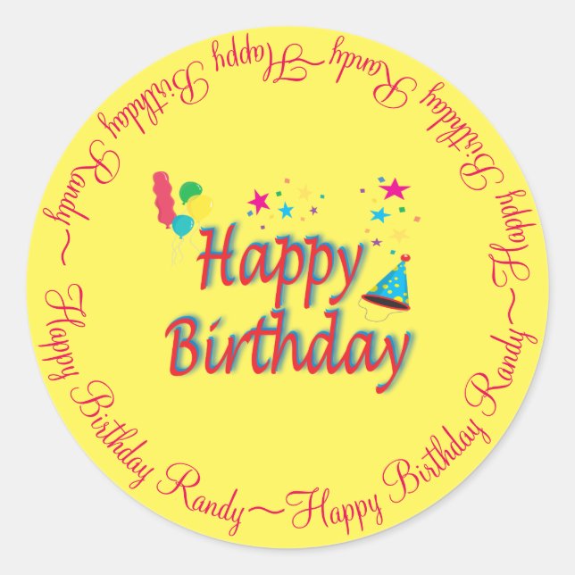 Sticker Rond Anniversaire créatif Fab parfait (Devant)