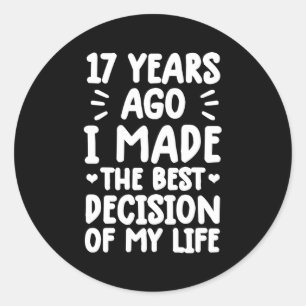 Sticker Rond Anniversaire de 17 ans de mariage