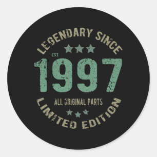 Sticker Rond anniversaire de 24 ans 1997 Légende depuis 24e ann
