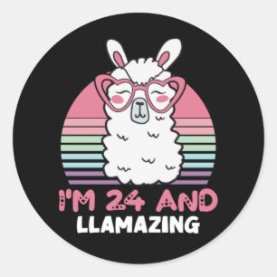 Sticker Rond anniversaire de 24 ans lamazing 24e anniversaire L