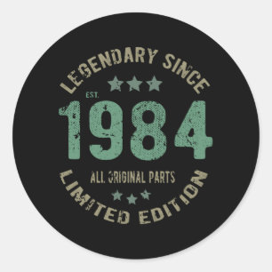 Sticker Rond anniversaire de 37 ans 1984 Légende depuis 37e ann