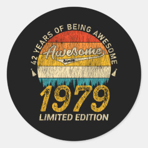 Sticker Rond anniversaire de 42 ans 1979 stupéfiant depuis 42e 