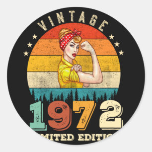Sticker Rond anniversaire de 53 ans 1972 Vintage 53e anniversai