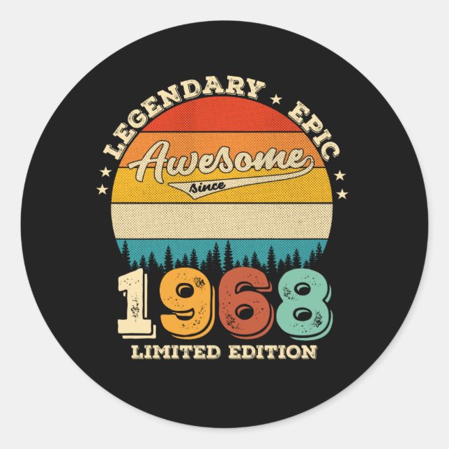 Sticker Rond anniversaire de 57 ans 1968 Magnifique 57e anniver (Devant)