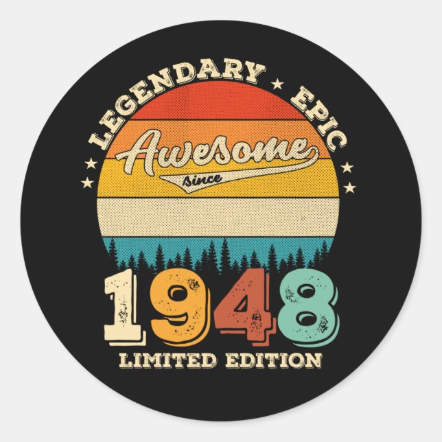 Sticker Rond anniversaire de 77 ans 1948 Magnifique 77e anniver (Devant)