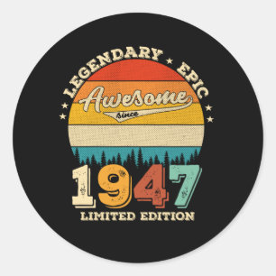 Sticker Rond anniversaire de 78 ans 1947 Magnifique 78e anniver