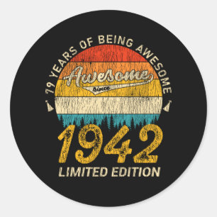 Sticker Rond anniversaire de 79 ans 1942 stupéfiant depuis 79e