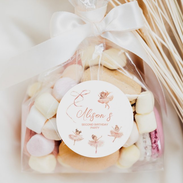 Sticker Rond Anniversaire de Ballerina (Créateur téléchargé)