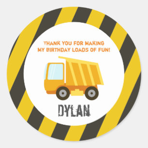Sticker Rond Anniversaire de camion à benne basculante de