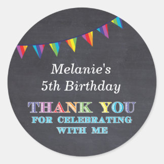 Sticker Rond Anniversaire de enfant chalkboard collants de bunt