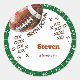 Sticker Rond Anniversaire de enfant de football américain