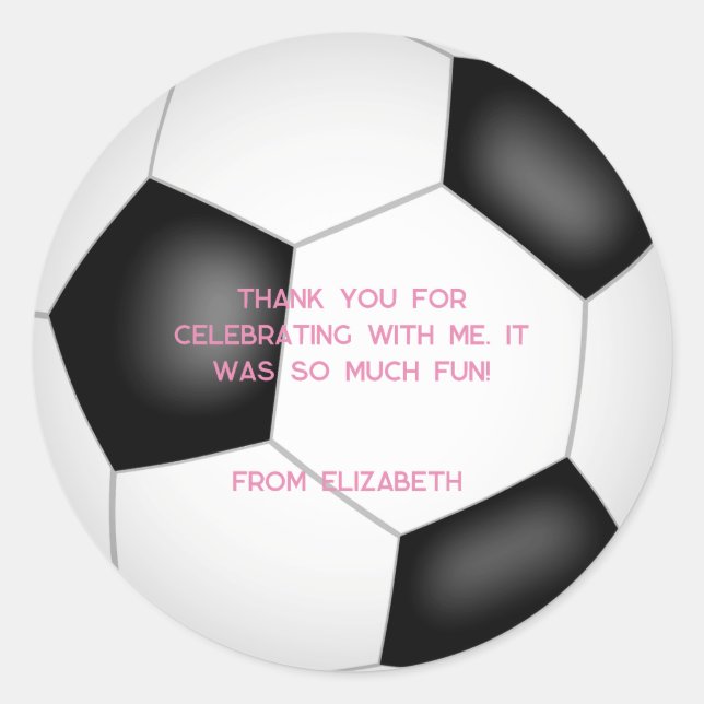 Sticker Rond anniversaire de enfant de football noir blanc (Devant)