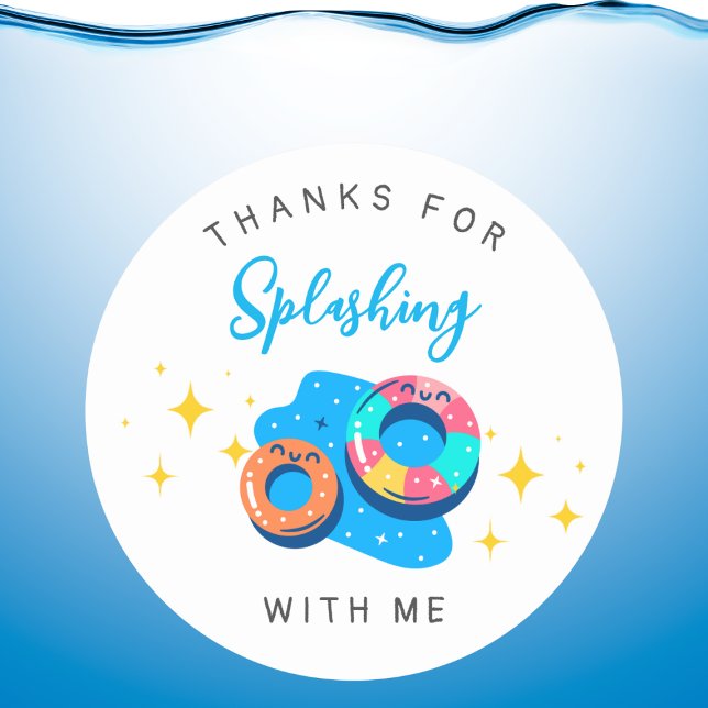 Sticker Rond Anniversaire de enfant du pool (Créateur téléchargé)
