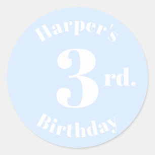 Sticker Rond Anniversaire de enfant moderne Numéro personnalis