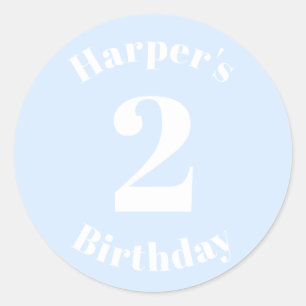 Sticker Rond Anniversaire de enfant moderne Numéro personnalisé
