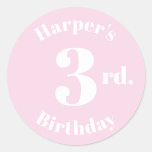 Sticker Rond Anniversaire de enfant moderne Numéro personnalisé