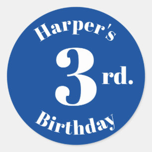 Sticker Rond Anniversaire de enfant moderne Numéro personnalisé
