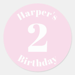 Sticker Rond Anniversaire de enfant moderne Numéro personnalisé