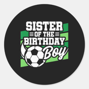 Sticker Rond Anniversaire de football - Anniversaire de sœur - 