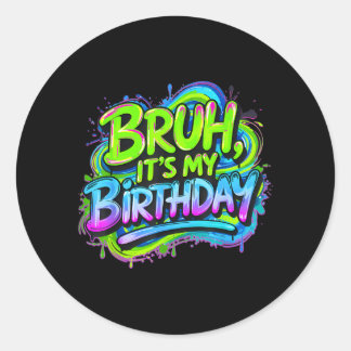 Sticker Rond Anniversaire de frère drôle d'anniversaire de jeu 