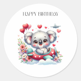 Sticker Rond Anniversaire de Koala Pilote