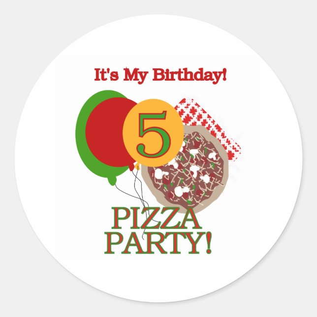 Sticker Rond Anniversaire de la 5ème fête de la Pizza (Devant)