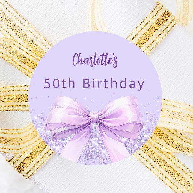 Sticker Rond Anniversaire de la lavande violette (Créateur téléchargé)