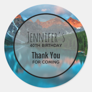 Sticker Rond Anniversaire de la photographie des montagnes et d