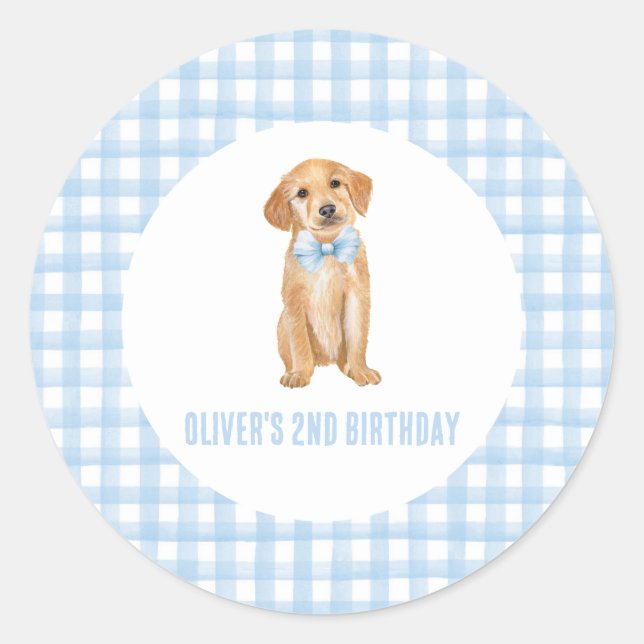 Sticker Rond Anniversaire de la preppie chienne (Devant)