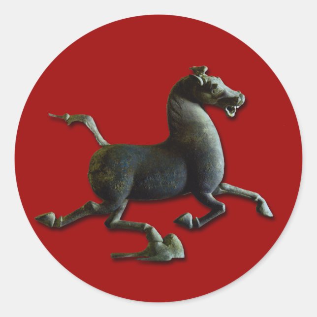 Sticker rond Anniversaire de l'année du cheval chi (Devant)