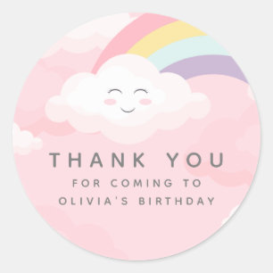 Sticker Rond Anniversaire de l'arc-en-ciel coloré