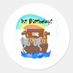 Sticker Rond Anniversaire de l'arche de Noé ęr