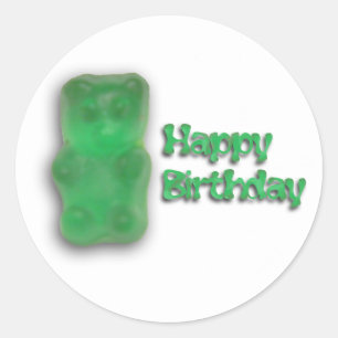 Sticker Rond Anniversaire de l'Ours de Gummy