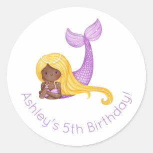 Sticker Rond Anniversaire de Mermaid