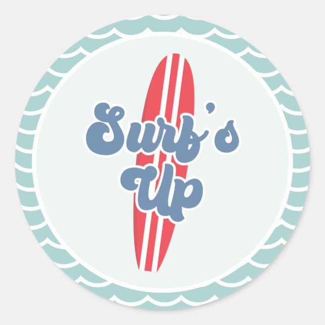 Sticker Rond Anniversaire de Surfs Up Beach (Devant)