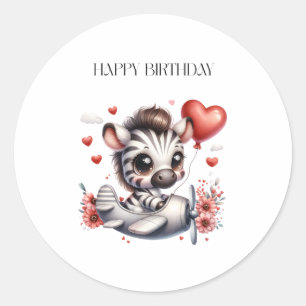 Sticker Rond Anniversaire de Zebra Pilot