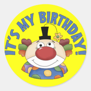 Sticker Rond Anniversaire des clowns