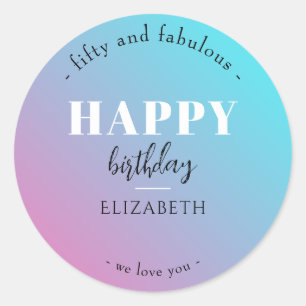 Sticker Rond Anniversaire Design minimaliste aux couleurs paste