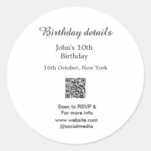 Sticker Rond Anniversaire détails 10e anniversaire balayage QR 