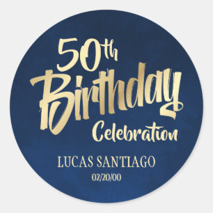 Sticker Rond Anniversaire d'or de la marine masculine
