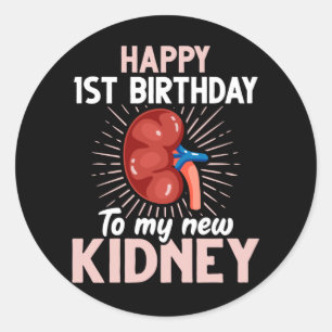Sticker Rond Anniversaire drôle de la transplantation rénale
