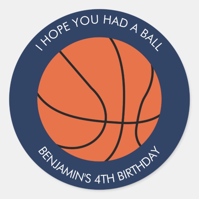 Sticker Rond Anniversaire du basket-ball (Devant)