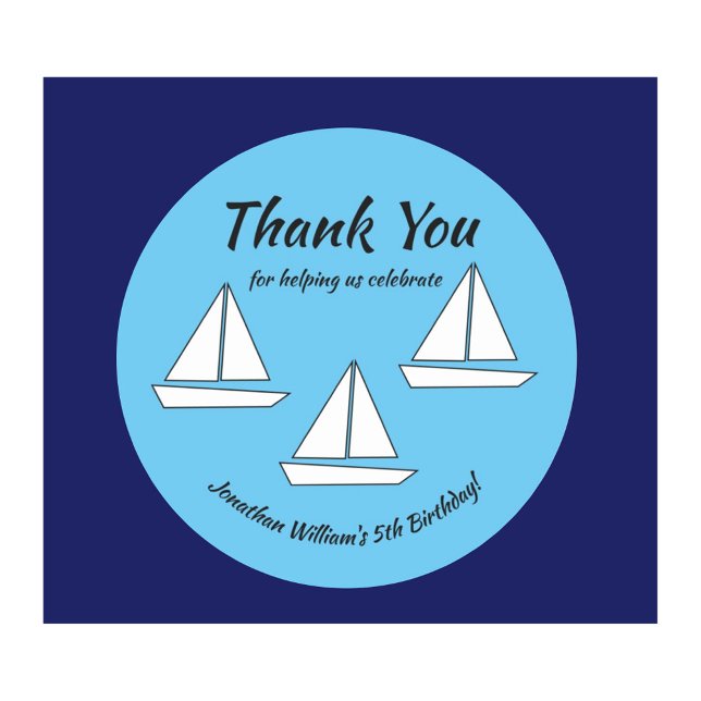 Sticker Rond Anniversaire du bateau à voile (Créateur téléchargé)