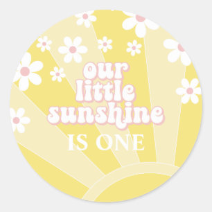 Sticker Rond Anniversaire du boho Retro Sunshine
