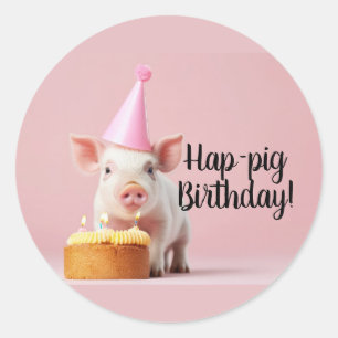 Sticker Rond Anniversaire du cochon de lait !